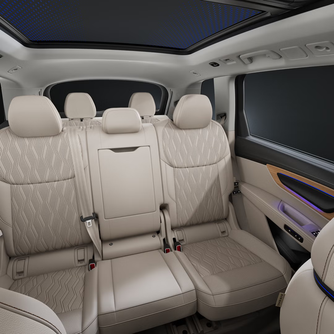 Blick auf die Rücksitze des Audi Q7 SUV.